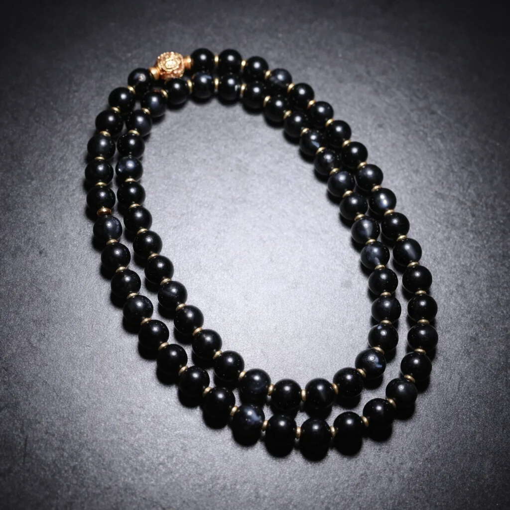 Obsidian & Gold Protection Mala
